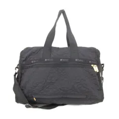 レスポートサック LesportSAC 2WAY ボストンバッグ ショルダー 黒 ブラック キルティング 花柄模様 ナイロン /NU ■GY99