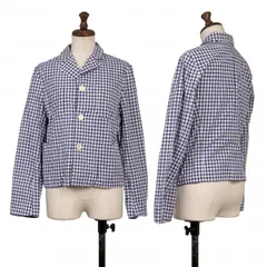コムコム コムデギャルソンCOMME des GARCONS ギンガムチェックパッチポケットジャケット 紺白SSのサムネイル