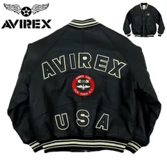 【S3793】【美品】AVIREX アヴィレックス スタジャン レザージャケット アーチロゴ 牛革 サイズSのサムネイル