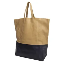 セリーヌCELINE HORIZONTAL BI CABAS レザーツートン切替トートバッグ ベージュ紺のサムネイル
