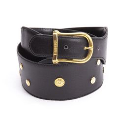 CELINE ブラックレザー ベルト ゴールドバックル - メルカリ