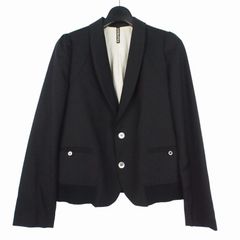 黒服 サテン ブラック テーラードジャケット ショート丈 ボタン