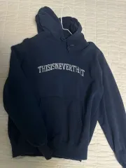 ディスイズネバーザット ネイビー フーディーTシャツのサムネイル