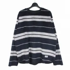 ラディアル RADIALL 25AW BAJA - CREW NECK T-SHIRT L/S ボーダーシャギーニット セーター 長袖 XL ミッドナイトブラック RAD-25AW-CUT005のサムネイル