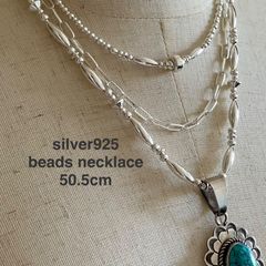 silver シルバー 925 ビーズ 一連 シャイニー ネックレス 45.3 - メルカリ