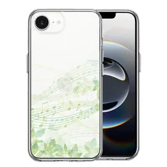 iPhone17e iPhone16e ケース クリア 癒しの森 音符 デザイン スマホケース 側面ソフト 背面ハード ハイブリッド