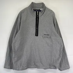 古着 ポロスポーツ POLO SPORTS スウェット ハーフジップ プルオーバー ワンポイント刺繍ロゴ 2XL  グレー系 メンズ