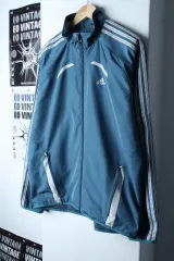 (XL-2XL) adidas アディダス ジップアップ ウィンドブレーカー アウター ジャケット ブルー 3本線-75E7