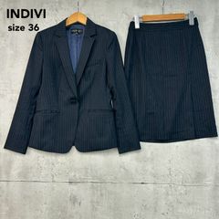 INDIVI インディヴィ 3ピーススーツ ブラック ストライプ XL 日本製