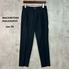 MACKINTOSH PHILOSOPHY マッキントッシュフィロソフィー 38 スラックス テーパード パンツ ネイビー センタープレス 三陽商会 リネン コットン 混 ストレッチ ウエストゴム H5R12-345-29 ★ ■◇ ★ ■◆のサムネイル