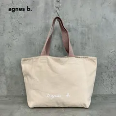 agnes b. アニエスベー トートバッグ WEB限定 ロゴ キャンバス コットン 100% ベージュ ピンク 大容量 A4 肩掛け 手提げ カバン 鞄 GO03-01 レディース メンズ ユニセックス マザーズバッグ カジュアル エコバッグ  ★ ■■のサムネイル