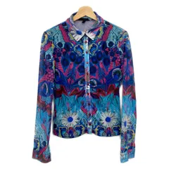 Desigual(デシグアル) 長袖シャツブラウス サイズL レディース - ブルー×ピンク×マルチ 花柄/シースルーのサムネイル
