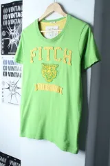 (L-XL) アバクロンビー 半袖 Tシャツ 虎 刺繍 Y2K 薄緑-75FF