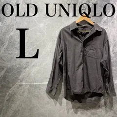 UNIQLO メンズ L ダークグレー シャツ 長袖 シンプル