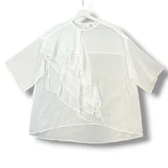 1er Arrodissement プルミエアロンディスモン フリルブラウス 半袖シャツ ブラウス トップス フリル ホワイト 白 レディース 夏 ゴーゴー古着マルイ北千住店 1 No.2270