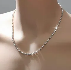 シルバー925 スターリングシルバー インゴットチェーン ネックレス