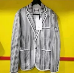 正規品 MONCLER モンクレール ガンマブルー ディストレスト ストライプ ブレーザー ジャケットのサムネイル