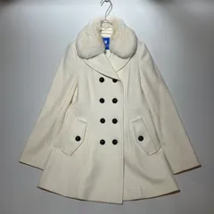 BLUE LABEL CRESTBRIDGE　Pコート　2way　ホワイト　白　ファー　リアルファーのサムネイル