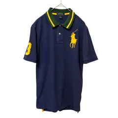 POLO Ralph Lauren ホースロゴ刺繍 半袖ポロシャツ No.3ワッペン ネイビー/Y2K