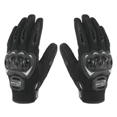 Aumotop バイクグローブ タッチスクリーン ナックル保護付き オートバイグローブ 春/秋/夏 防風 風止め 滑り止め M/L/XL選択（ブラック、M)