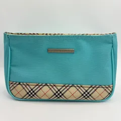 BURBERRY バーバリー ポーチ ノバチェック キャンバス ブルー系