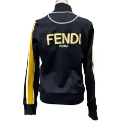 フェンディ ジャージ トラックジャケット プルオーバー 長袖 ジップアップ ライン ナイロン ブラック イエロー FENDI [サイズ 42] スポーティー デイリー カジュアル 人気 洗練 上品 高級感 軽量 実用性 汎用性 快適 スタイリッシュのサムネイル