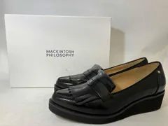 MACKINTOSH PHILOSOPHY マッキントッシュ フィロソフィー フリンジローファー レザーシューズ サイズ23 ブラック 6467