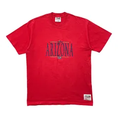 古着 USA製 90S TEAM EDITION チームエディション アリゾナ UA ヴィンテージ Tシャツ 刺繍 メンズXL レッド シングルステッチ BA5447のサムネイル