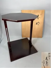 【茶道具】塗師川瀬表完造　裏千家十四代淡々斎好　寿棚　茶棚　棚551のサムネイル