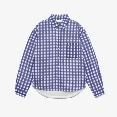 新品 JACQUEMUS ジャックムス ブランジェ CHECK パフ オーバ ダウン シャツ ジャケット ネイビー CHECKのサムネイル