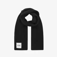 新品 COS カシミア ブレンド スカーフ ブラックのサムネイル