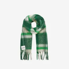 新品 COS オーバーサイズ アルパカ ブレンド スカーフ DARK GREEN CHECKのサムネイル