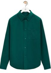 LOEWE 2way フード付きシャツ ストライプ 刺繍ロゴ オーバーサイズ 