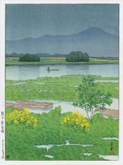 風景画◇水辺◇新品 美品【水性絵具/アクリル/色鉛筆】◇防水&丁寧梱包