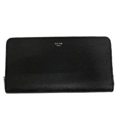 極美品】 セリーヌ 長財布 ラウンドファスナー ワンポイントロゴ 黒 