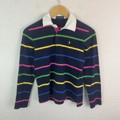 RALPH LAUREN ラルフローレン ラガーシャツ 長袖 ボーダー マルチカラー 160サイズ  古着 アメカジ スポーツMIX