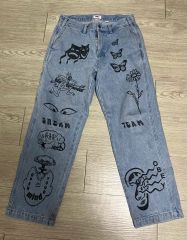 極美品GUCCIシンボルズ デニムパンツ エンブロイダリーアレッサンドロ期　30 極美品GUCCIシンボルズ デニムパンツ エンブロイダリーアレッサンドロ