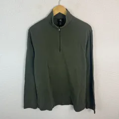 Calvin Klein カルバンクライン ハーフジップ スウェット アースカラー カーキ Mサイズ メンズ 古着 ストリートのサムネイル