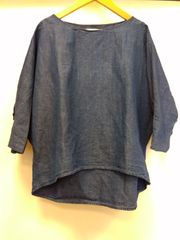 美品 ビアズリー ウシロヒラリデニムプルオーバー バックフリル 
