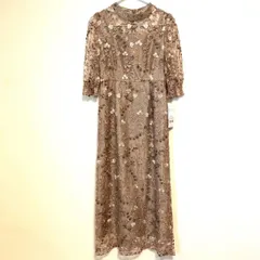 Dorry Doll ドリードール アンティーク刺繍レースワンピースドレス タグ付き スモークピンク M 結婚式 フォーマル 二次会