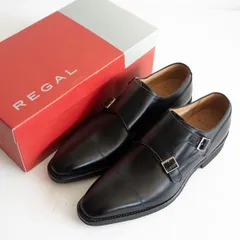 【未使用品】REGAL【モンクストラップ レザーシューズ】26.5cm リーガル ブラック 革靴 26050204