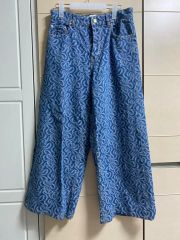 A19571 ハートイッセイミヤケ ポルカドット刺繍再構築ワイドパンツ