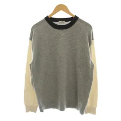 B&Y ユナイテッドアローズ BEAUTY&YOUTH ビューティー&ユース ニット セーター L グレー ベージュ 長袖 アルパカ混 ラウンドネック カラーブロック /LP