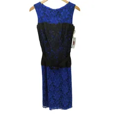 タダシショウジ TADASHI SHOJI 花柄総レース バイカラー ノースリーブワンピース レディース  2のサムネイル
