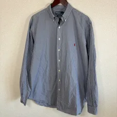 POLO RALPH LAUREN ギンガムチェックシャツ LT CLASSIC FIT ボタンダウン ポニー刺繍 ブルー