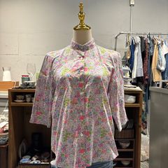 デプレ DESPRES 無地 プリーツ ブラウス シャツ ノースリーブ タック