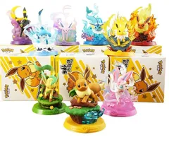 海外限定 イーブイ フレンズ フィギュア 1BOX 9体 コンプリートセット シャワーズ サンダース ブースター エーフィ ブラッキー リーフィア グレイシア ニンフィア  正規品 ポケモン ポケットモンスター PVC Funism FUNISM フニスム