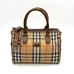 バーバリー BURBERRY ノバチェック PVC ボストンバッグ メガチェック