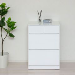 送料無料 鏡面仕上げ スリム5杯引出チェスト幅60 完成品 新品（316 