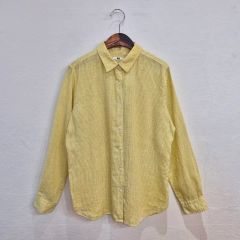 鎌倉シャツ リネン長袖シャツ イエロー系 - メルカリ